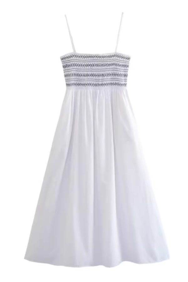 Sleeveless Paneled Poplin Dress