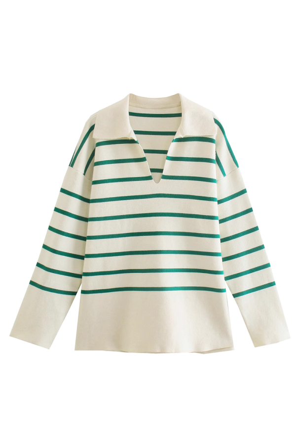 Collared Striped Sweater