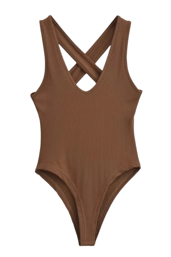 Criss Cross Backless Bodysuit (4 Colors)