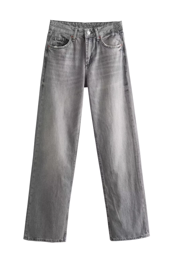 Mid-Waist Washed Denim Jeans (6 Colors)