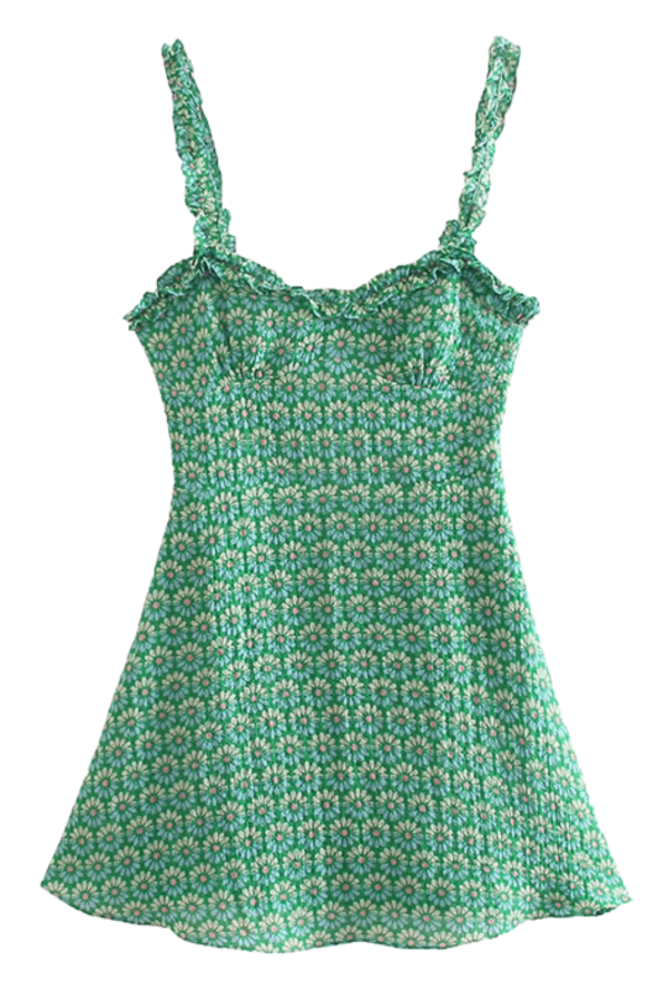 Sleeveless Flower Printed Dress
